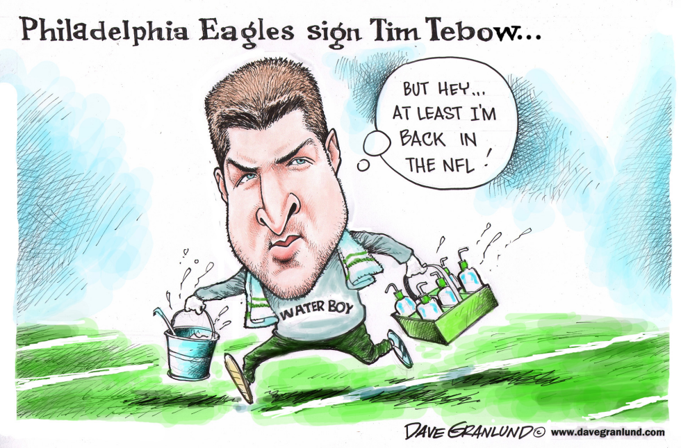  EAGLES SIGN TIM TEBOW by Dave Granlund