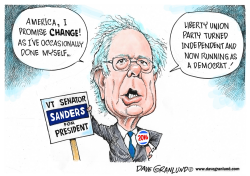 SEN BERNIE SANDERS 2016 BID by Dave Granlund