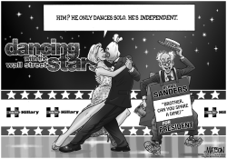 HILLARY CLINTON DANCES WITH THE WALL STREET STARS by RJ Matson