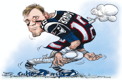 TOM BRADY SE DESINFLA  by Daryl Cagle