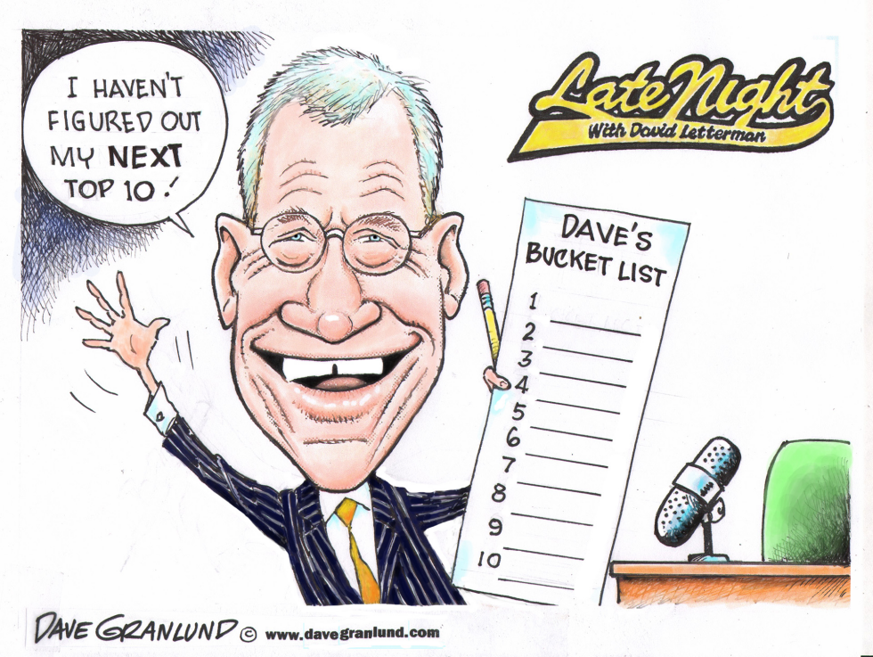  DAVE LETTERMAN FAREWELL by Dave Granlund