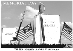 ON MEMORIAL DAY THE PEN IS MIGHTY GRATEFUL by RJ Matson