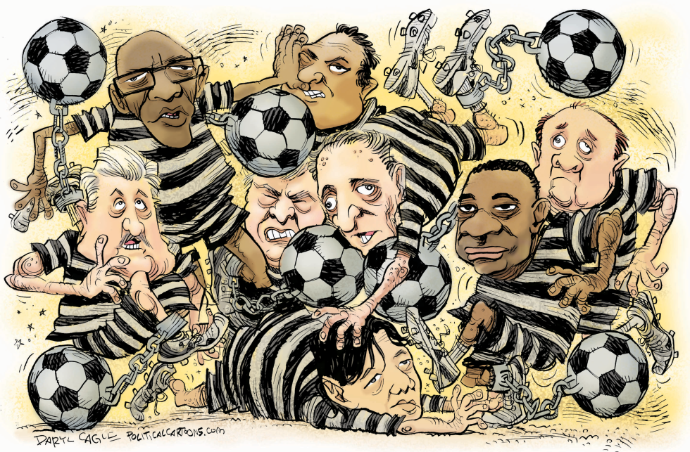  FIFA OFFICIALS IN PRISON GARB by Daryl Cagle