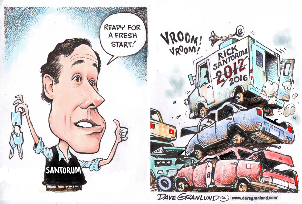  RICK SANTORUM 2016 RUN by Dave Granlund