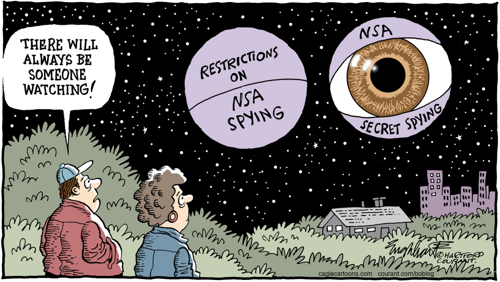  NSA SPYING RESTRICTIONSCO- LOR by Bob Englehart