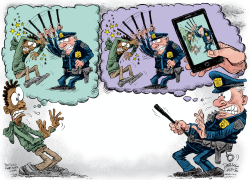 POLICE BEATINGS AND PHONE VIDEOS by Daryl Cagle