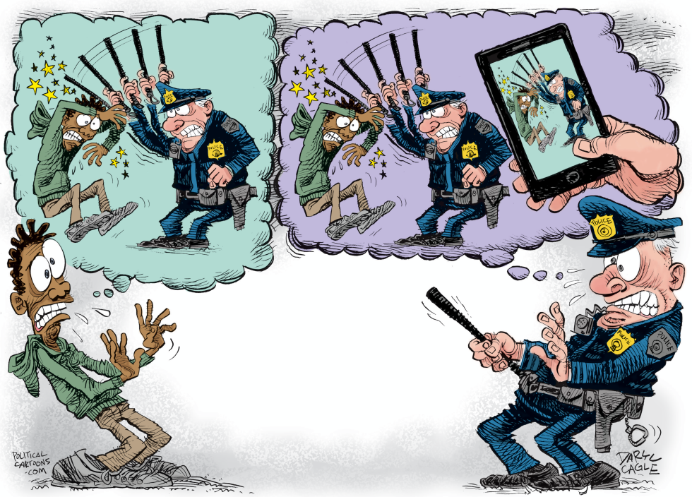  POLICE BEATINGS AND PHONE VIDEOS by Daryl Cagle