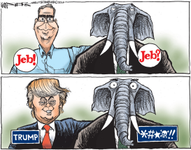 JEB AND TRUMP by Kevin Siers