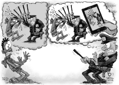 GOLPIZAS POLICIACAS Y VIDEOS EN TELEFONOS by Daryl Cagle