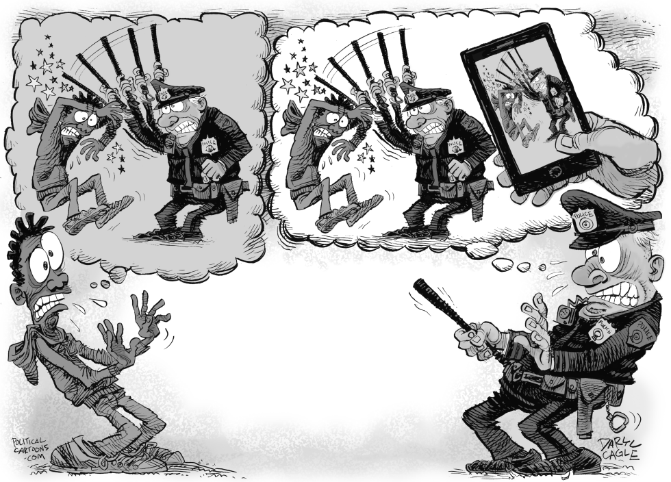  GOLPIZAS POLICIACAS Y VIDEOS EN TELEFONOS by Daryl Cagle