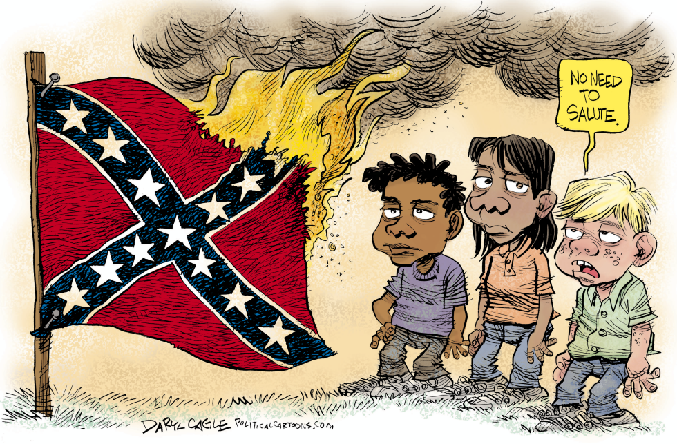  NO SALUTING THE CONFEDERATE FLAG by Daryl Cagle