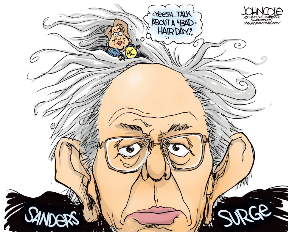  SANDERS AND CLINTON by John Cole