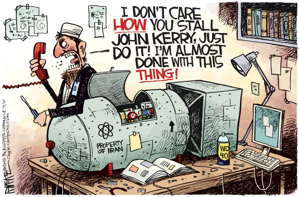  IRAN NUKE STALL by Rick McKee