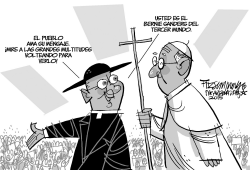 EL PAPA Y BERNIE SANDERS by David Fitzsimmons