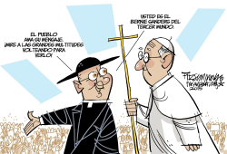 EL PAPA Y BERNIE SANDERS  by David Fitzsimmons