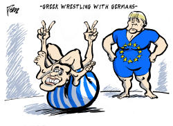 GREEK WRESTLING WITH GERMANS by Tom Janssen