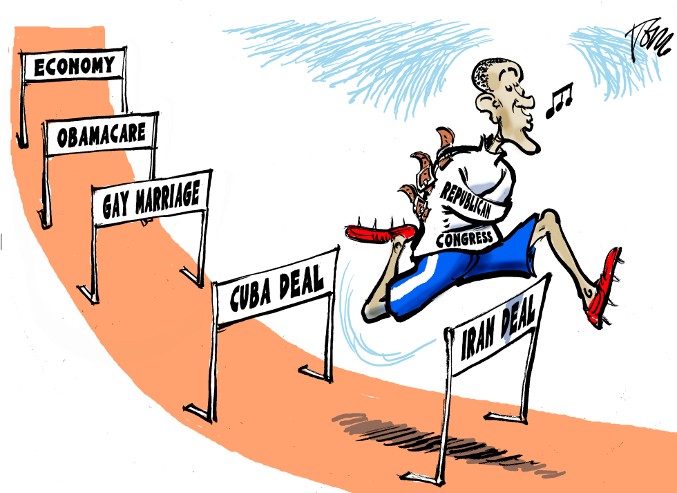  OBAMA HURDLES by Tom Janssen