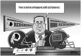 REDSKINS OWNER DAN SNYDER CONSIDERS CONFEDERATE BATTLE FLAG LOGO by RJ Matson