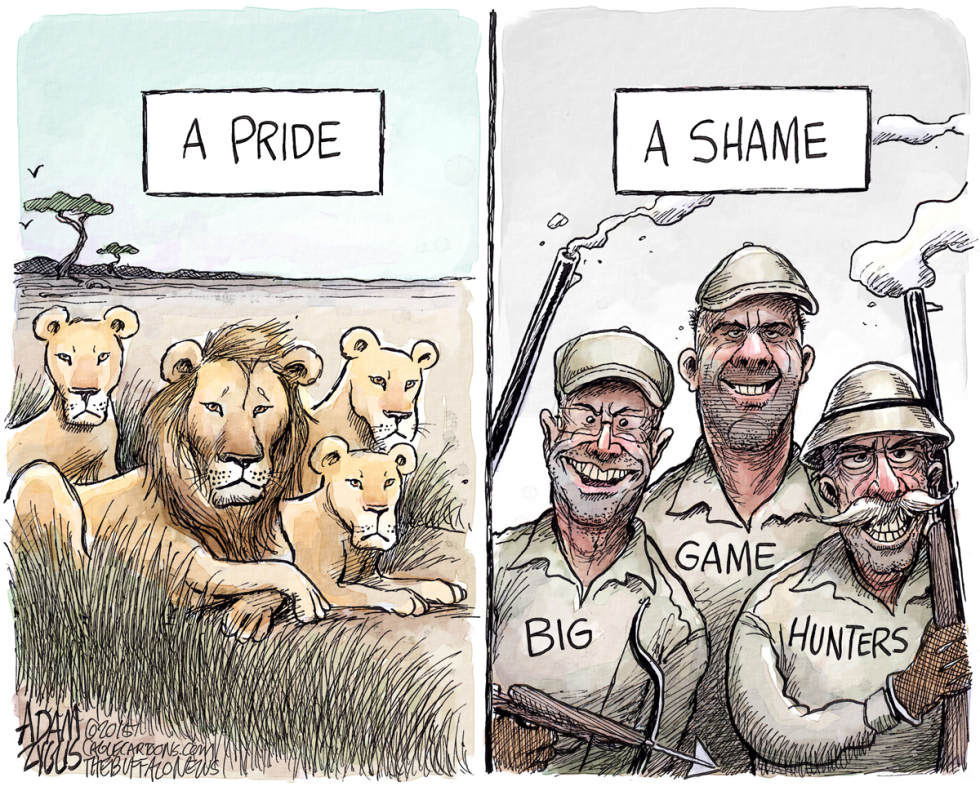  CECIL THE LION by Adam Zyglis