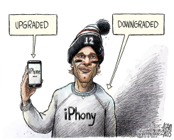 BRADY'S NEW PHONE by Adam Zyglis