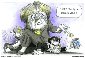 MERKEL AND TSIPRAS by Taylor Jones