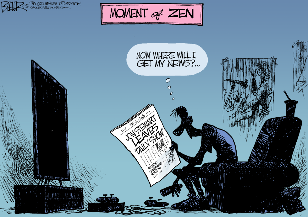  JON STEWART DEPARTS by Nate Beeler