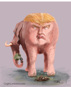 DONALD TRUMP AS STRANGE ELEPHANT by Riber Hansson