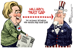 HILLARY TRUST GAP by Rick McKee