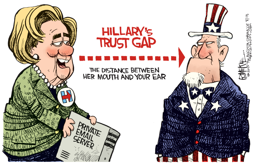  HILLARY TRUST GAP by Rick McKee