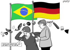 ANGELA VISITS DILMA by Rainer Hachfeld