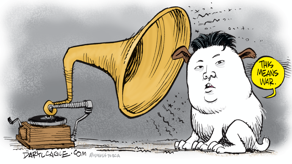  NORTH KOREA AND LOUD SPEAKERS by Daryl Cagle