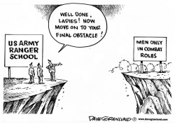 ARMY RANGERS AND WOMEN GRADS by Dave Granlund