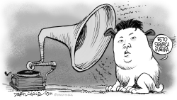 COREA DEL NORTE Y ALTAVOCES RUIDOSOS by Daryl Cagle