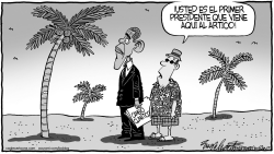 OBAMA EN EL POLO NORTE by Bob Englehart