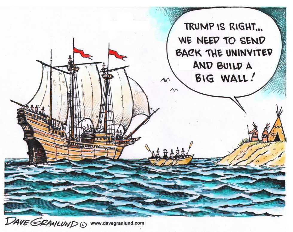  TRUMP AND BIG WALL by Dave Granlund