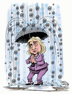 HILLARY EMAIL SCANDAL CLOUDBURST by Daryl Cagle