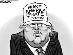 TRUMP B/W CORRECTED SPELLING by Steve Sack