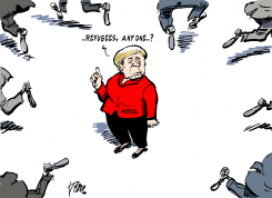 MERKEL AND REFUGEES by Tom Janssen