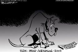 BRAD ANDERSON -RIP by Milt Priggee