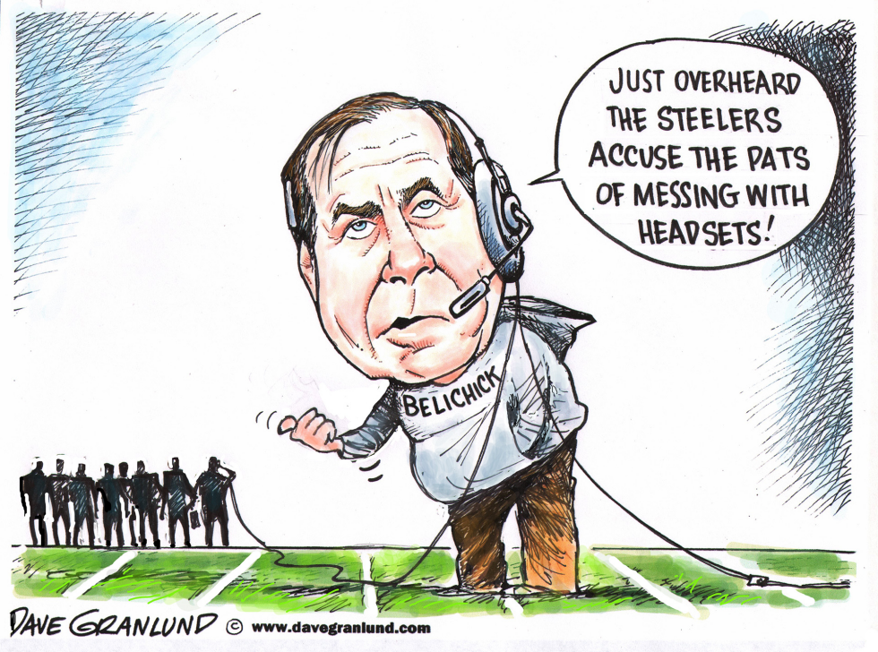  PATRIOTS AND HEADSETS by Dave Granlund