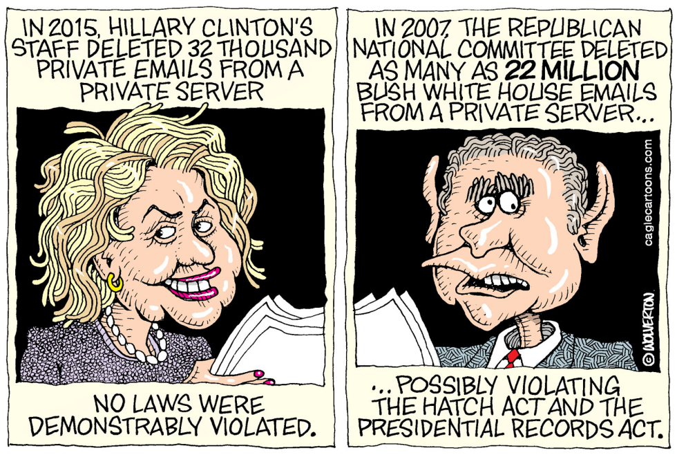  CLINTON VS BUSH EMAIL SCANDALS by Wolverton