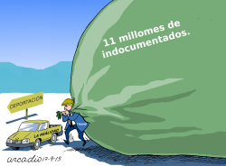 TRUMP Y LA PESADA CARGA DE INDOCUMENTADOS by Arcadio Esquivel