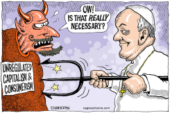 POPE POKES PLEONEXIA by Wolverton