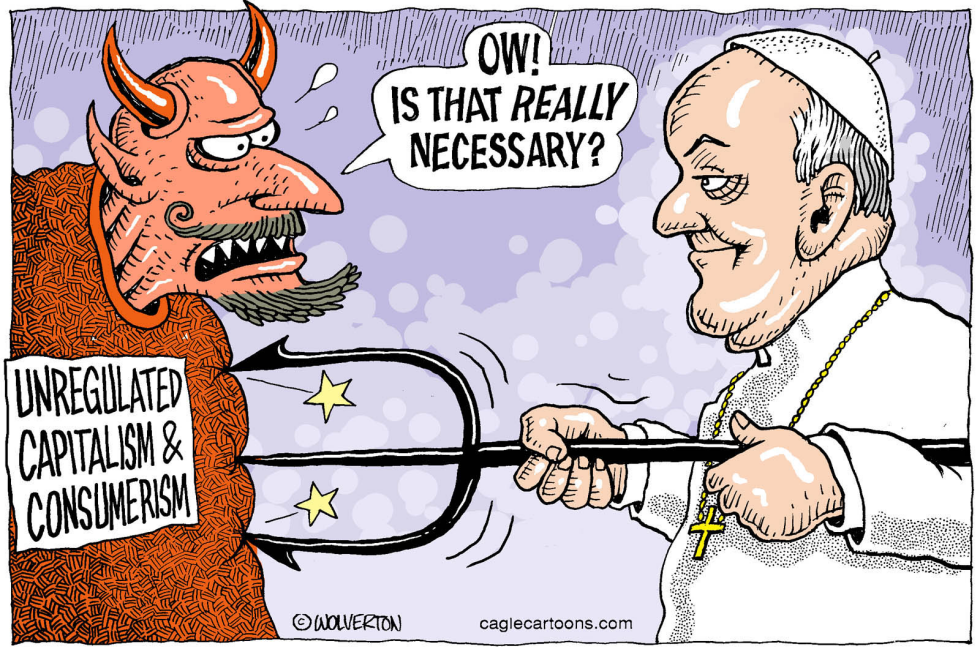  POPE POKES PLEONEXIA by Wolverton