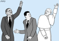 OBAMA, XI, POPE by Rainer Hachfeld