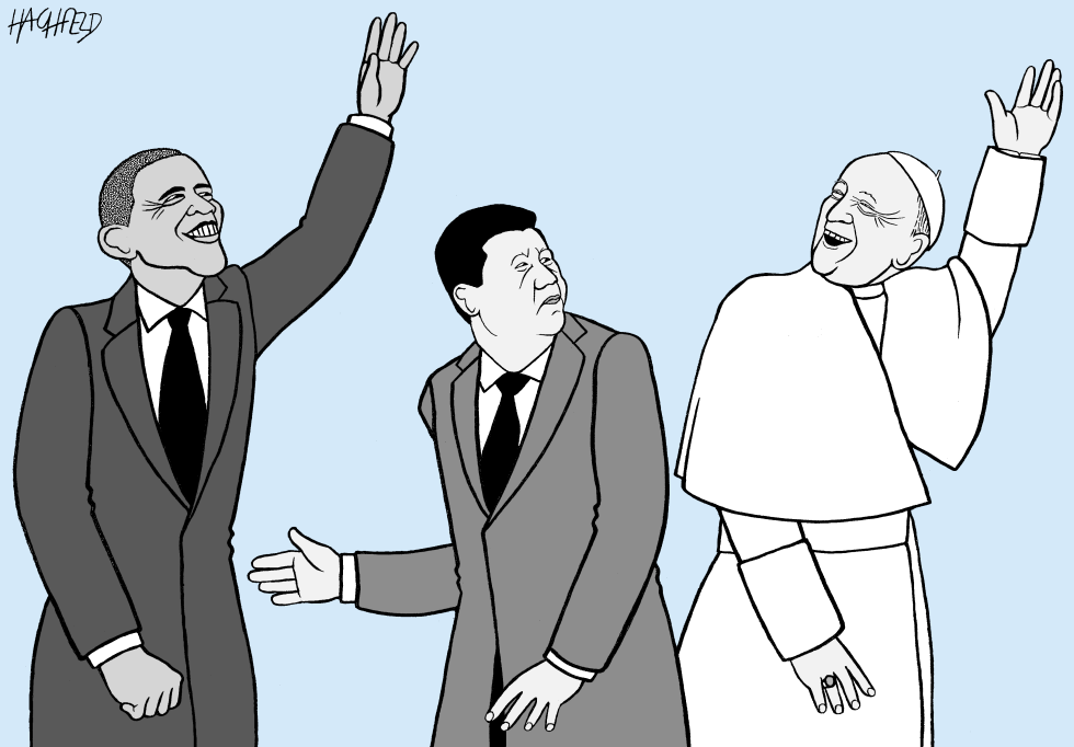  OBAMA, XI, POPE by Rainer Hachfeld