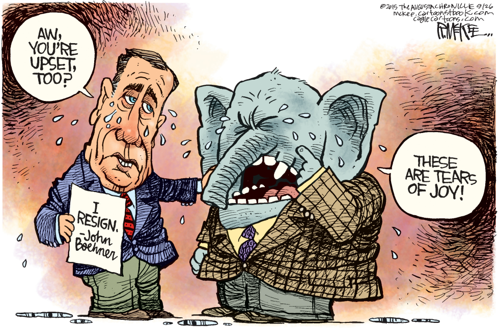  BOEHNER QUITS by Rick McKee