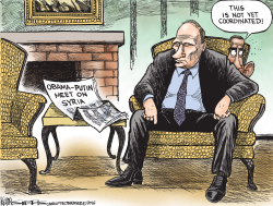 OBAMA PUTIN MEETING by Kevin Siers