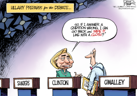 HILLARY DEBATE PREP by Nate Beeler