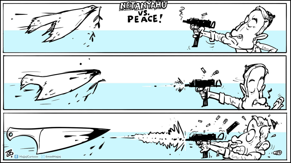  NETANYAHU VS PEACE by Emad Hajjaj